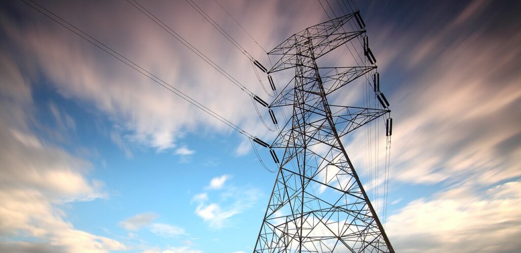 Rede elétrica com possíveis quedas de energia